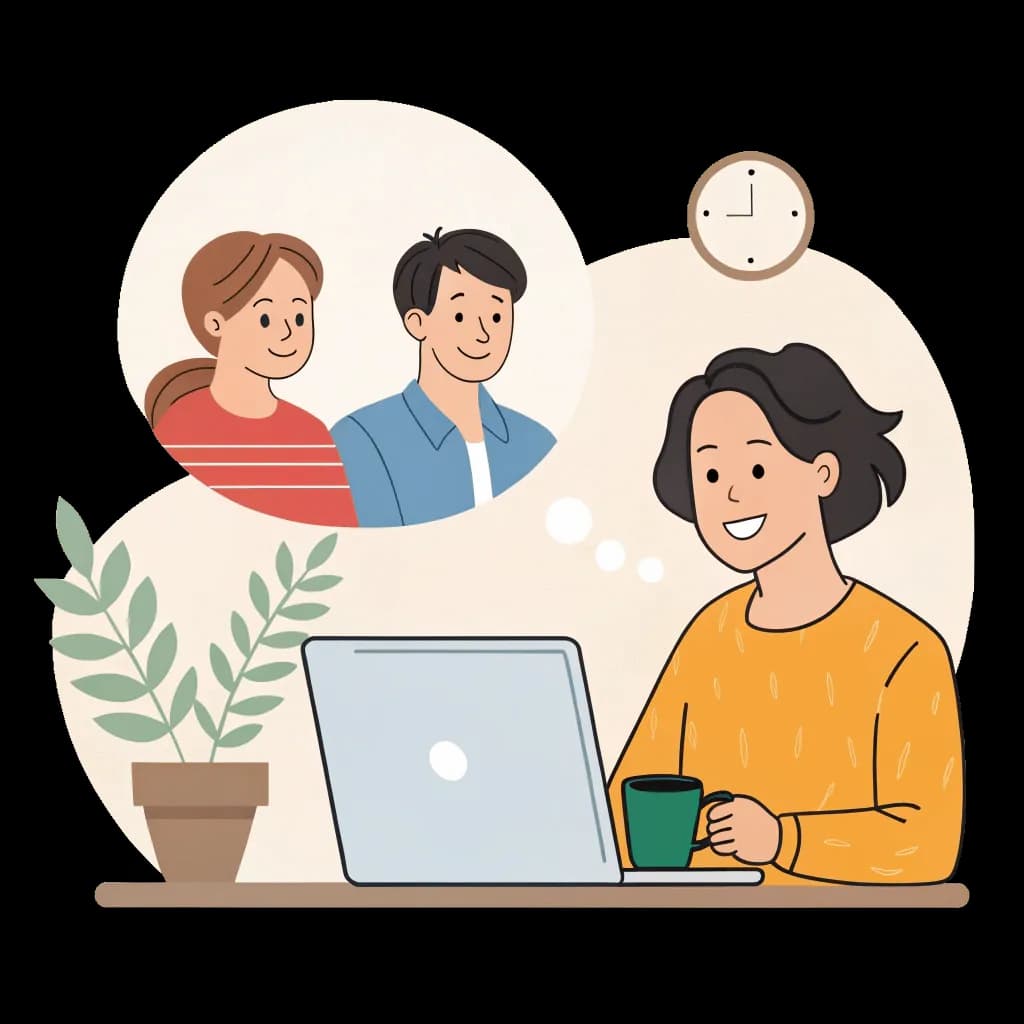 an online session with a coder who is also drinking coffee