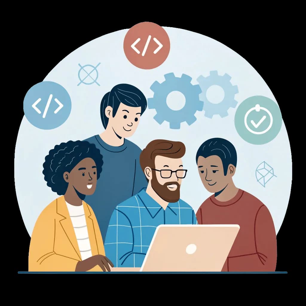 Dedicated developers working together