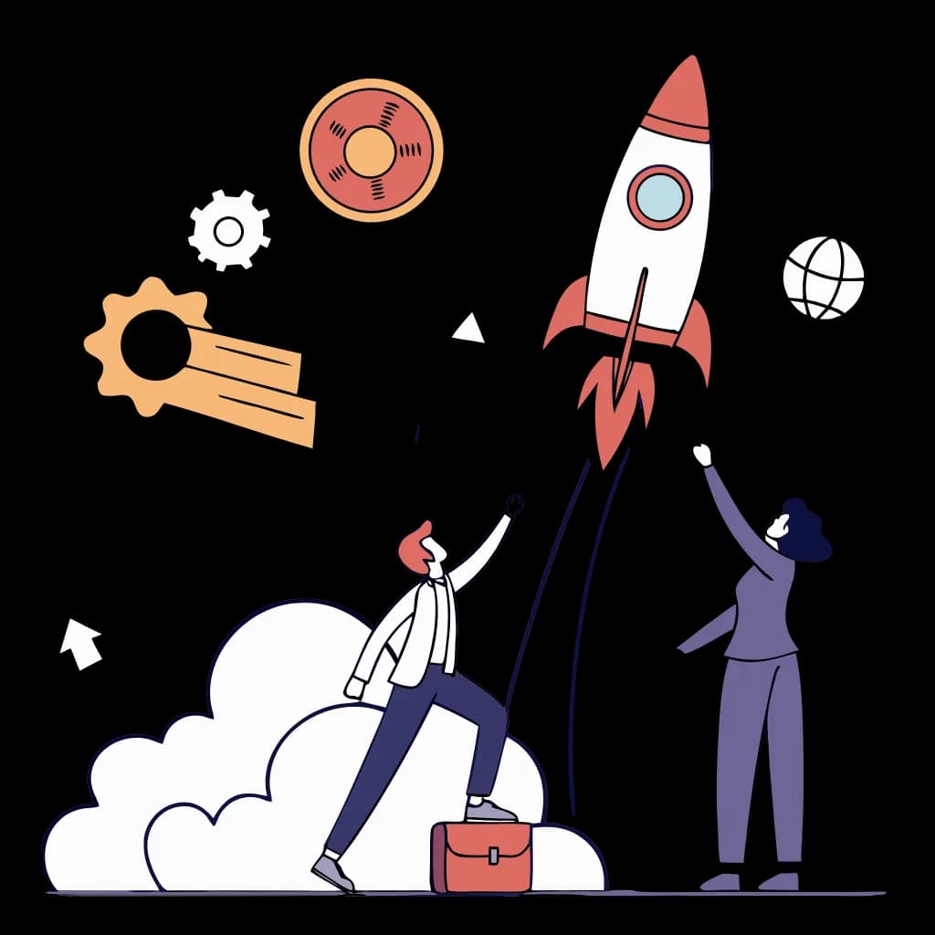 launching career rocket and people