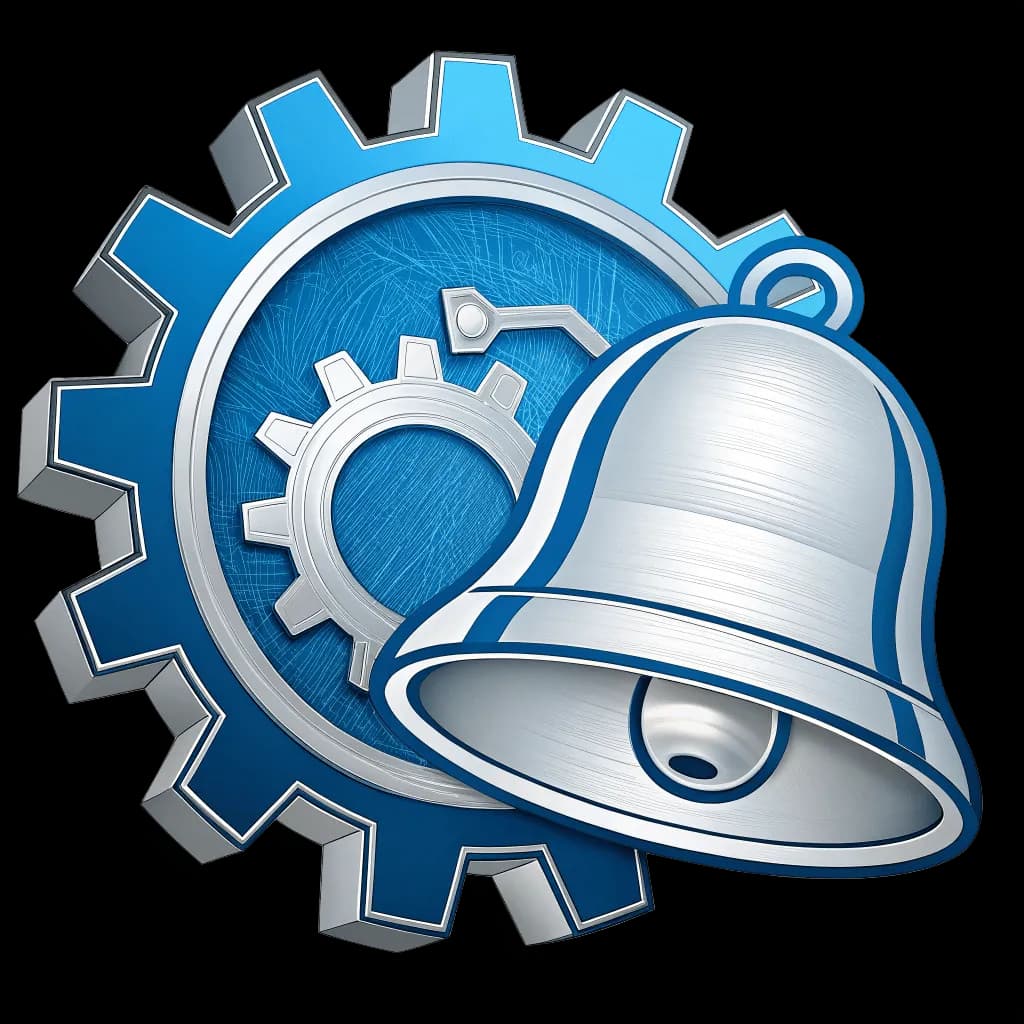 Settings cog with bell